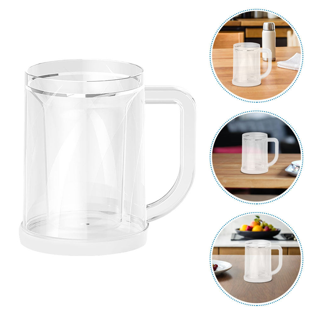 Double Wall Mug - แก้วแช่แข็งแบบใส 2 ชิ้น ใช้ซ้ำได้ ผนังสองชั้น ฉนวนกันความร้อน