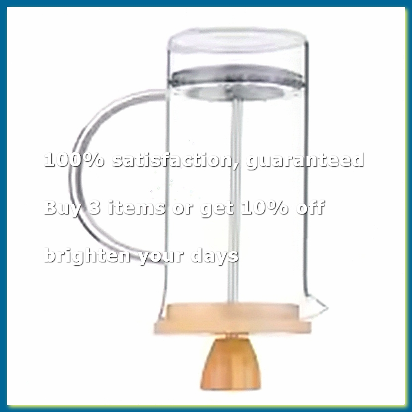 French Press Glass - หม้อต้มกาแฟแบบเฟรนช์เพรสพร้อมตัวกรอง แก้วบอโรซิลิเกตคุณภาพสูง หม้อต้มกาแฟแบบกดมือ อุปกรณ์ชงชา ฝาไม้ รุ่น