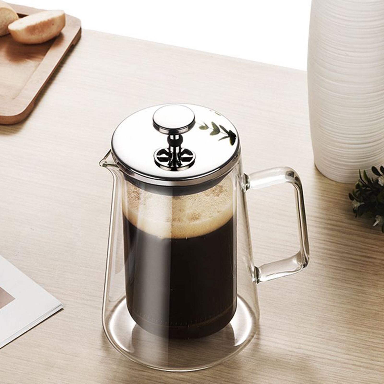 French Press Glass - กาต้มน้ำกาแฟแบบกด แก้วสแตนเลส 2 ชั้น เก็บความร้อน กาต้มน้ำแบบกดฝรั่งเศส