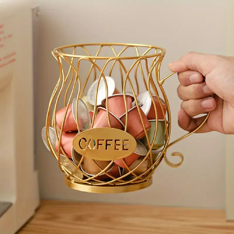 Coffee Capsule Holder - ที่วางฝักกาแฟ ที่วางแคปซูลกาแฟความจุขนาดใหญ่ ภาชนะใส่ครีมกาแฟ ตะกร้า ถ้วยรูปทรงถ้วยเก็บฝักกาแฟ