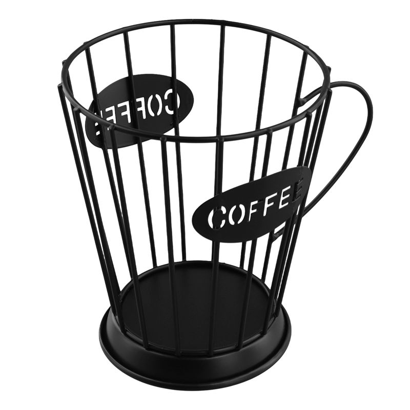 Coffee Capsule Holder - ที่เก็บแคปซูลกาแฟ ตะกร้าเก็บแคปซูลกาแฟสำหรับวางบนเคาน์เตอร์ครัว สำหรับแคปซูลเอสเพรสโซ (ขนาดเล็ก) - สีดำ