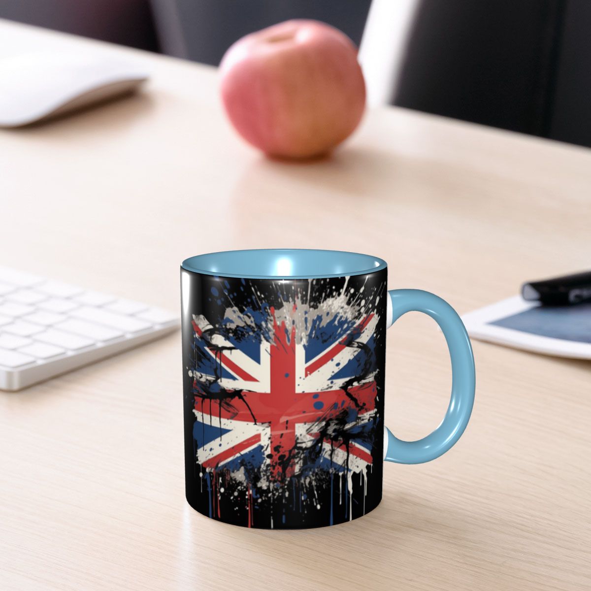 Coffee Tea Uk - แก้วเซรามิกพิมพ์ลายธงยูเนียนแจ็คของอังกฤษ แก้วกาแฟ แก้วชา แก้วนม ของขวัญสำหรับผู้หญิงและผู้ชาย