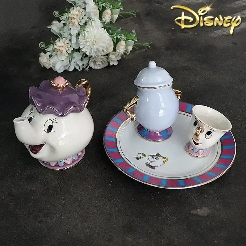 Coffee Tea Set Up - กาน้ำชาการ์ตูนโฉมงามกับเจ้าชายอสูร แก้วกาแฟ มิสซิส พอตส์ ชิป แก้วน้ำชา