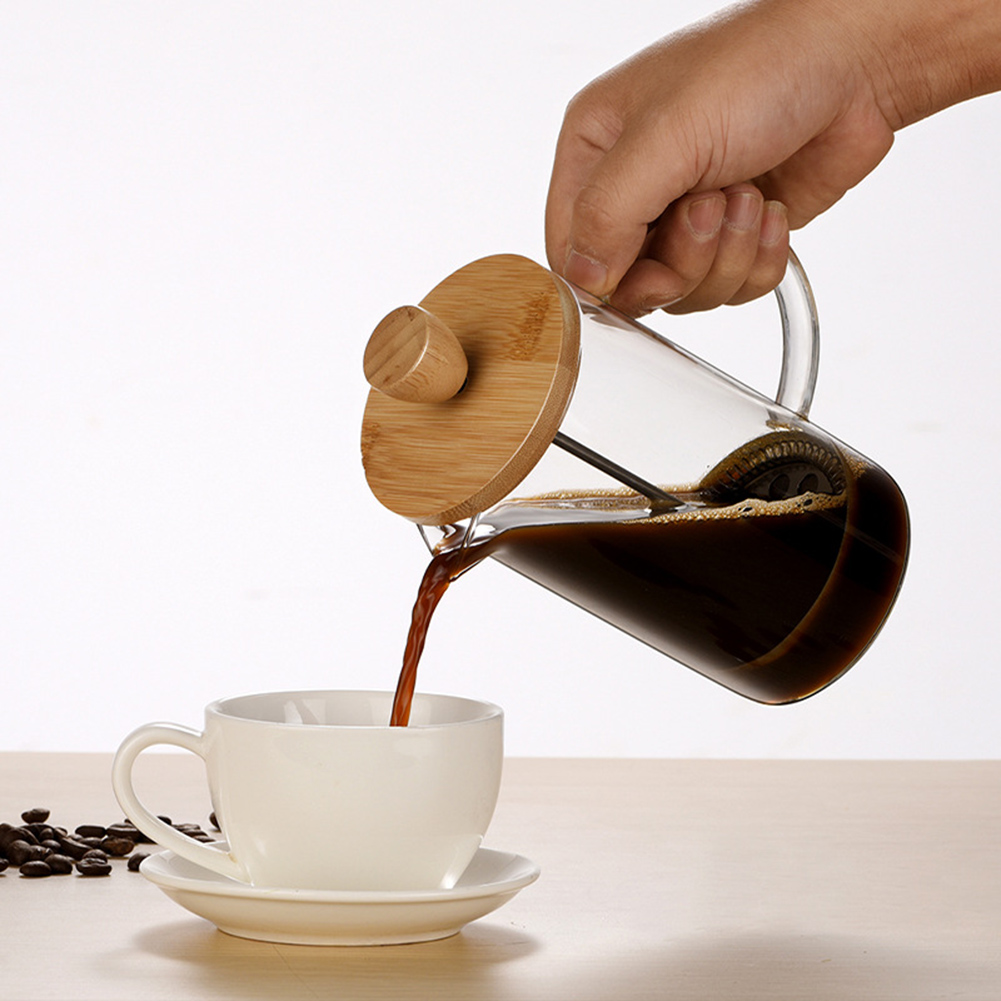 French Press Glass - หม้อกรองกาแฟแบบฝรั่งเศสอเนกประสงค์ เหมาะสำหรับกาแฟและชา สำหรับคนรักกาแฟ