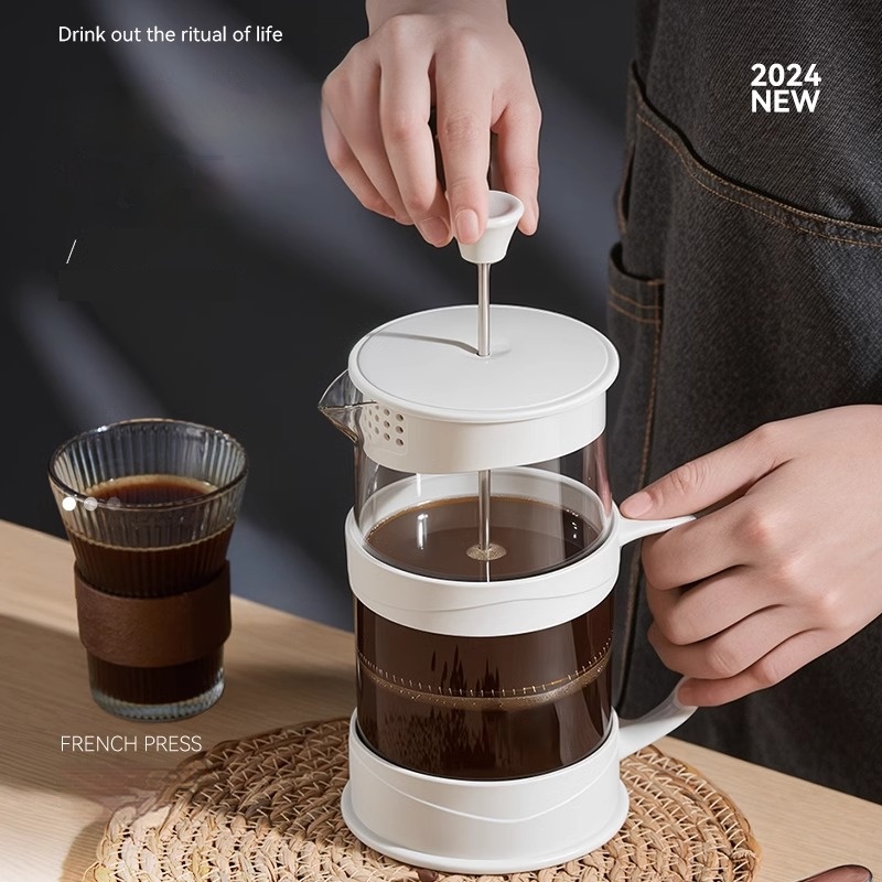 French Press Glass - Gianxi เครื่องชงกาแฟมือกด, เครื่องชงกาแฟอเนกประสงค์เครื่องชงกาแฟที่บ้านที่กรองชาหม้อชงเย็น