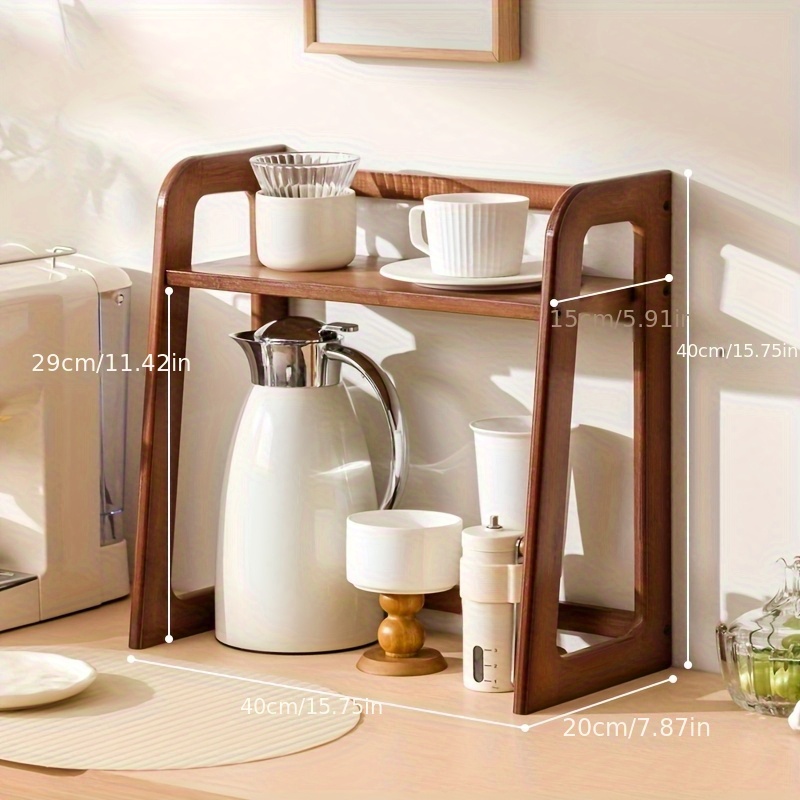 Coffee Tea Station - ถ้วยผู้ถือชั้นวางเดสก์ท็อป Doublelayer ถ้วยกาแฟชุดชาเก็บถ้วยกาแฟภาชนะเก็บบนตารางของขวัญ