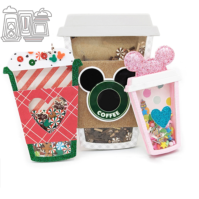 Coffee Tea Difference - ที่แตกต่างกันนมชากาแฟถ้วยตัดโลหะตายชุดหัวใจรักแม่พิมพ์มีดสําหรับ DIY Shaker กระดาษการ์ด Crafting 2023