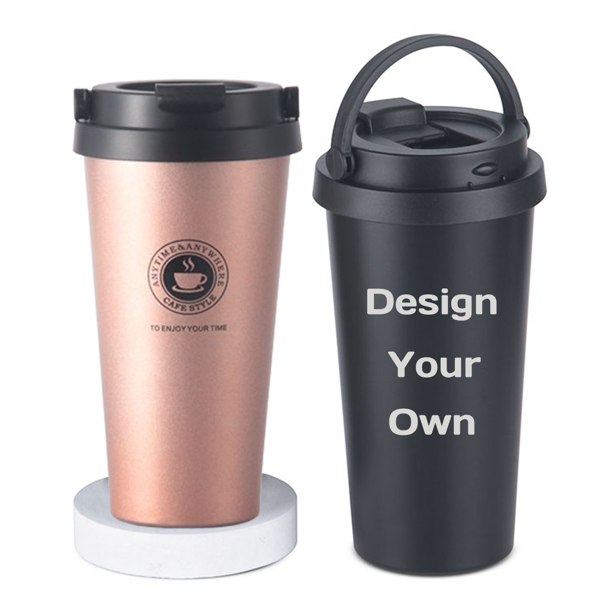 Double Wall Mug - แก้วกาแฟเก็บความร้อนแบบพกพา 16 ออนซ์ ทำจากสแตนเลสสตีล 2 ชั้น