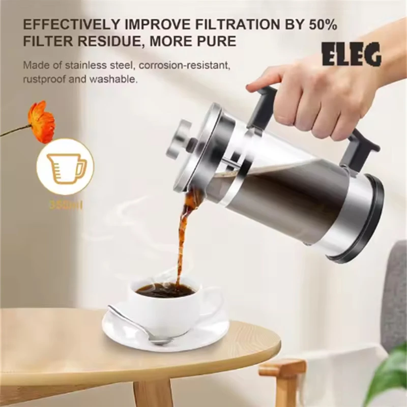 หม้อต้มกาแฟแบบเฟรนช์เพรสพร้อมต - French Press Glass บทวิจารณ์และราคา