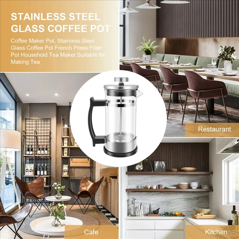 หม้อต้มกาแฟแบบเฟรนช์เพรสพร้อมต - French Press Glass บทวิจารณ์และราคา