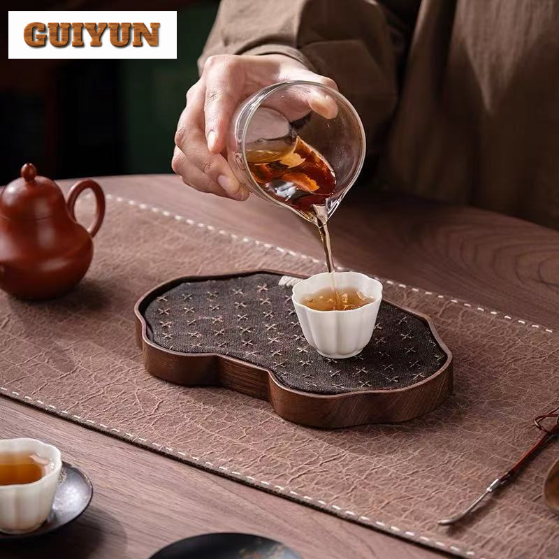 วอลนัทสีดําถาดชาขนาดเล็กจานอาห - Coffee Tea Station บทวิจารณ์และราคา