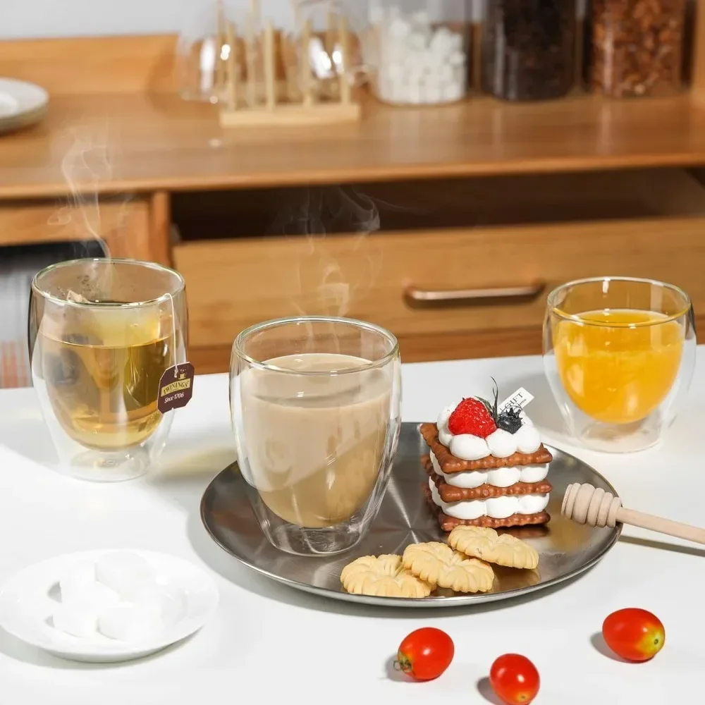 6 pcs ล้างผนังคู่แก้วกาแฟ 80 m - Double Wall Mug บทวิจารณ์และราคา