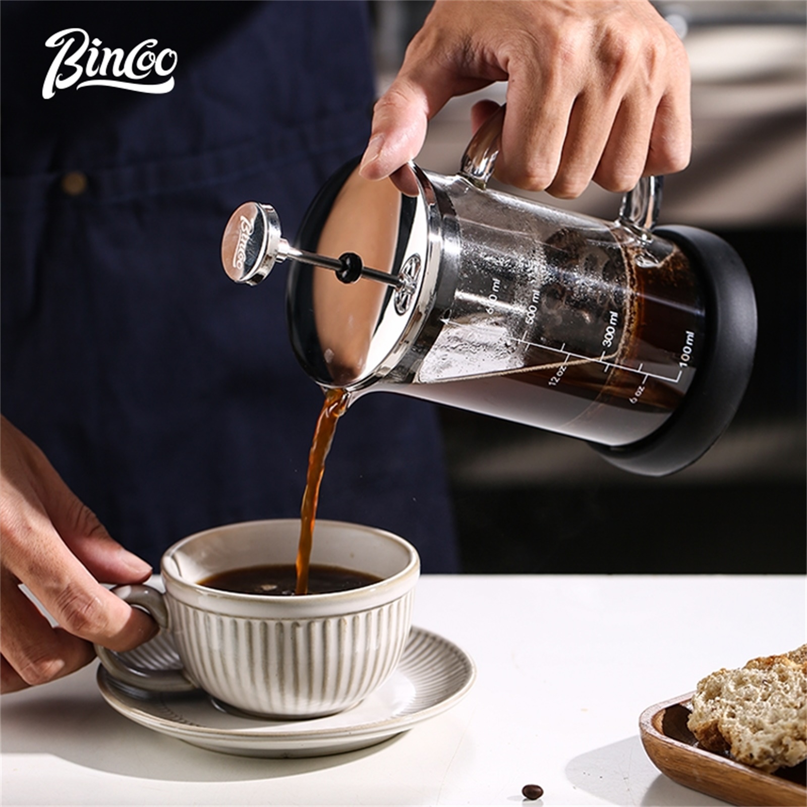 เครื่องชงกาแฟเฟรนช์เพรส Bincoo - French Press Glass บทวิจารณ์และราคา