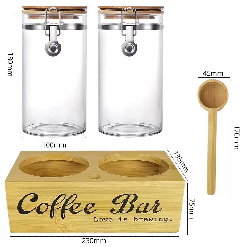 กระปุกเก็บกาแฟ 2 ชิ้น พร้อมฝาป - Coffee Tea Bean บทวิจารณ์และราคา
