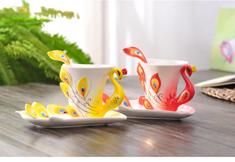แก้วเซรามิกลายนกยูงแก้วกาแฟน่า - Coffee Tea Difference บทวิจารณ์และราคา