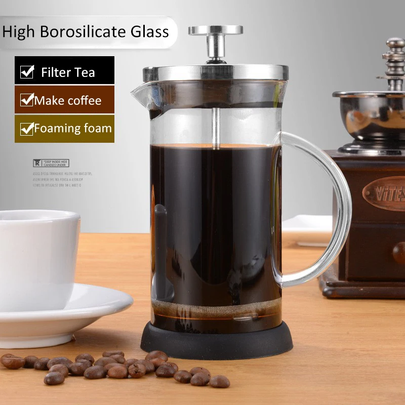 350-1000ml กาแฟกดฝรั่งเศสหม้อแ - French Press Glass บทวิจารณ์และราคา