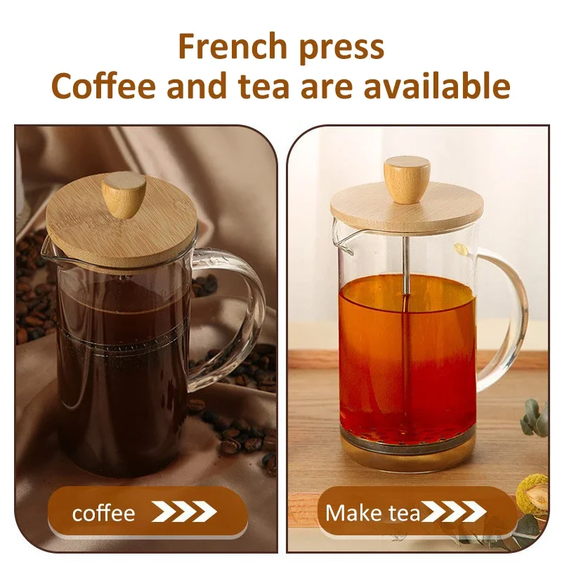 350-1000ml กาแฟกดฝรั่งเศสหม้อแ - French Press Glass บทวิจารณ์และราคา