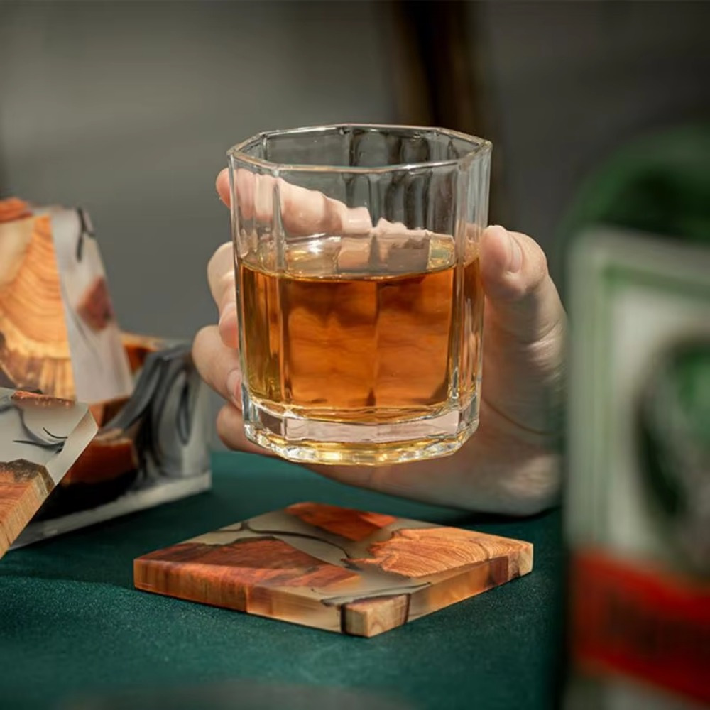 ไม้เรซิ่น Coasters เบาะรองนั่ง - Coffee Tea Station บทวิจารณ์และราคา