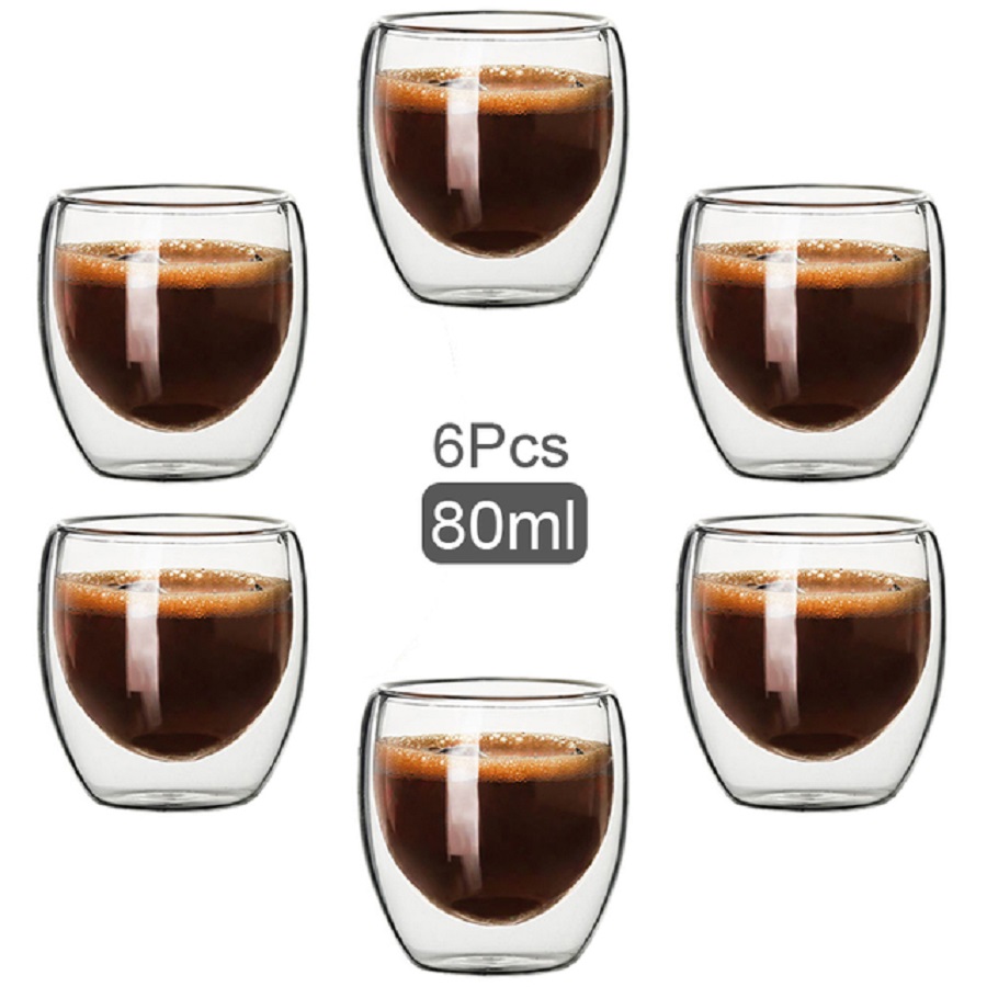 แก้วกาแฟผนังคู่แก้วแก้วผนังคู่ - Coffee Tea Set Up บทวิจารณ์และราคา