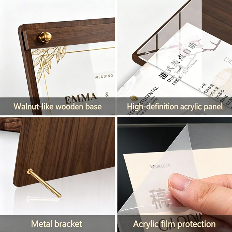 ป้ายเมนูอะคริลิคลายไม้แบบกำหนด - Coffee Tea Station บทวิจารณ์และราคา