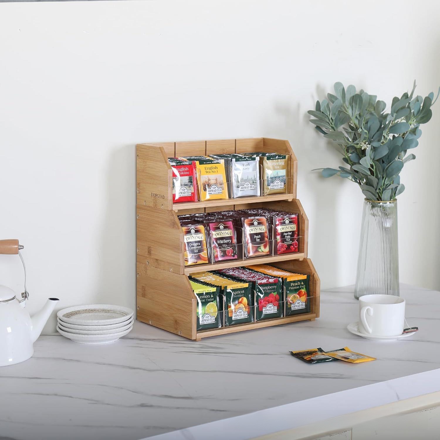 กล่องเก็บถุงชาไม้ไผ่ ชั้นวางถุ - Coffee Tea Station บทวิจารณ์และราคา