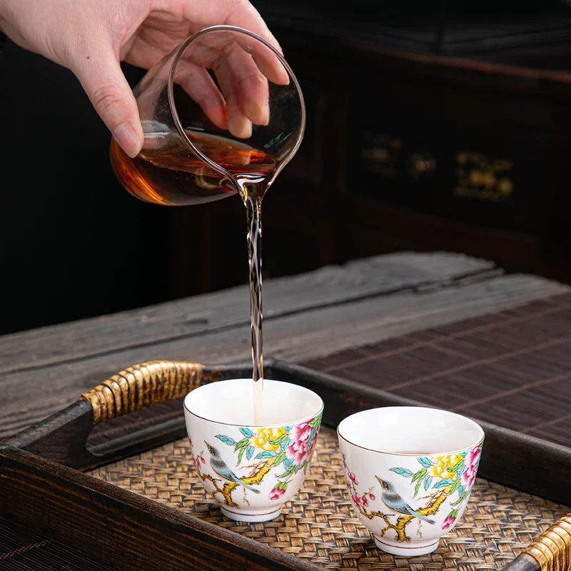 1 PC เซรามิคจีน Teacup มือวาดด - Coffee Tea Set Up บทวิจารณ์และราคา