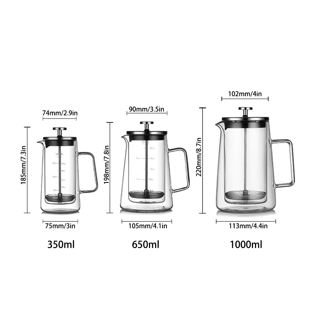 หม้อเฟรนช์เพรสสองชั้น ทำจากแก้ - French Press Glass บทวิจารณ์และราคา