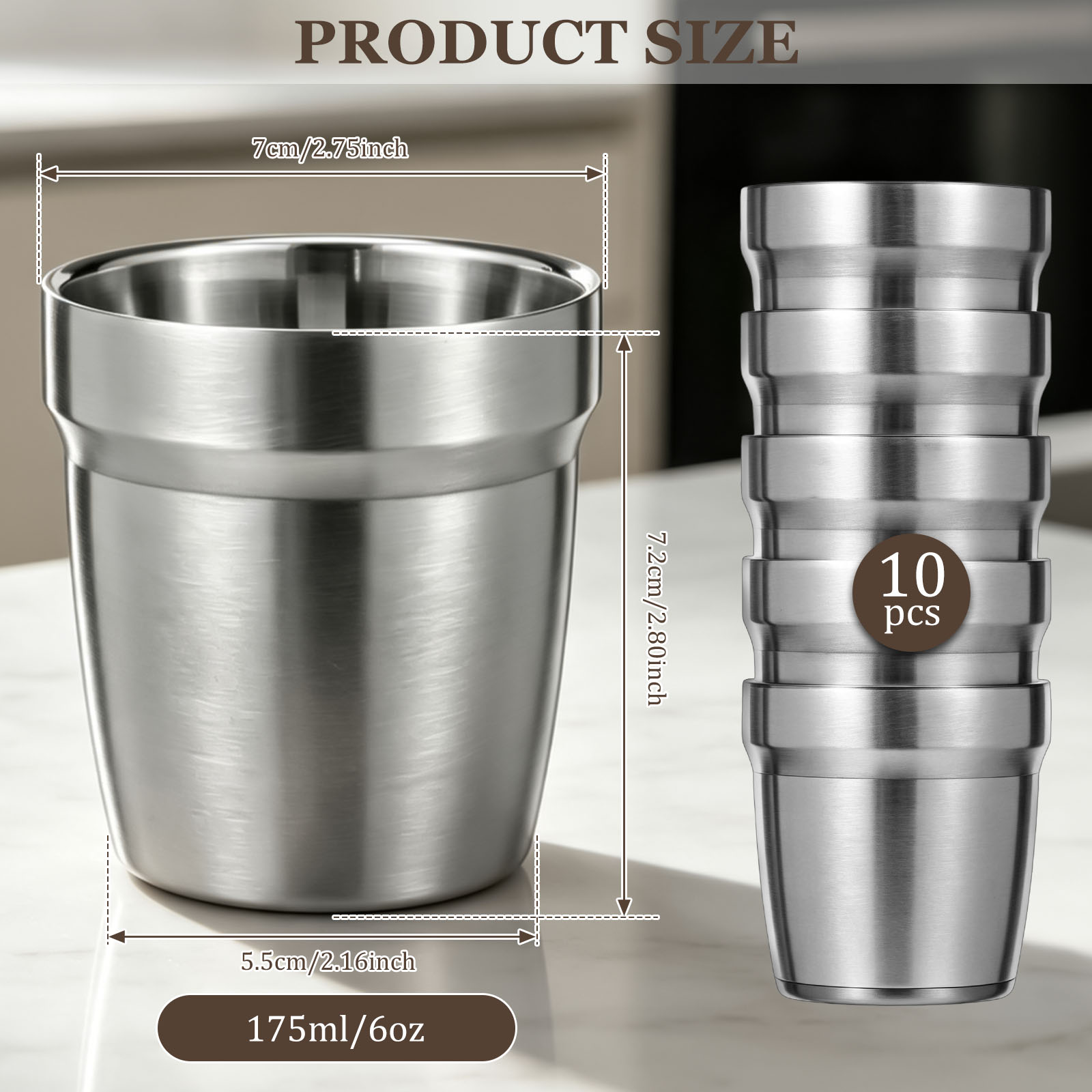 แก้วสแตนเลสแบบซ้อนกันได้ 5/10  - Double Wall Mug บทวิจารณ์และราคา