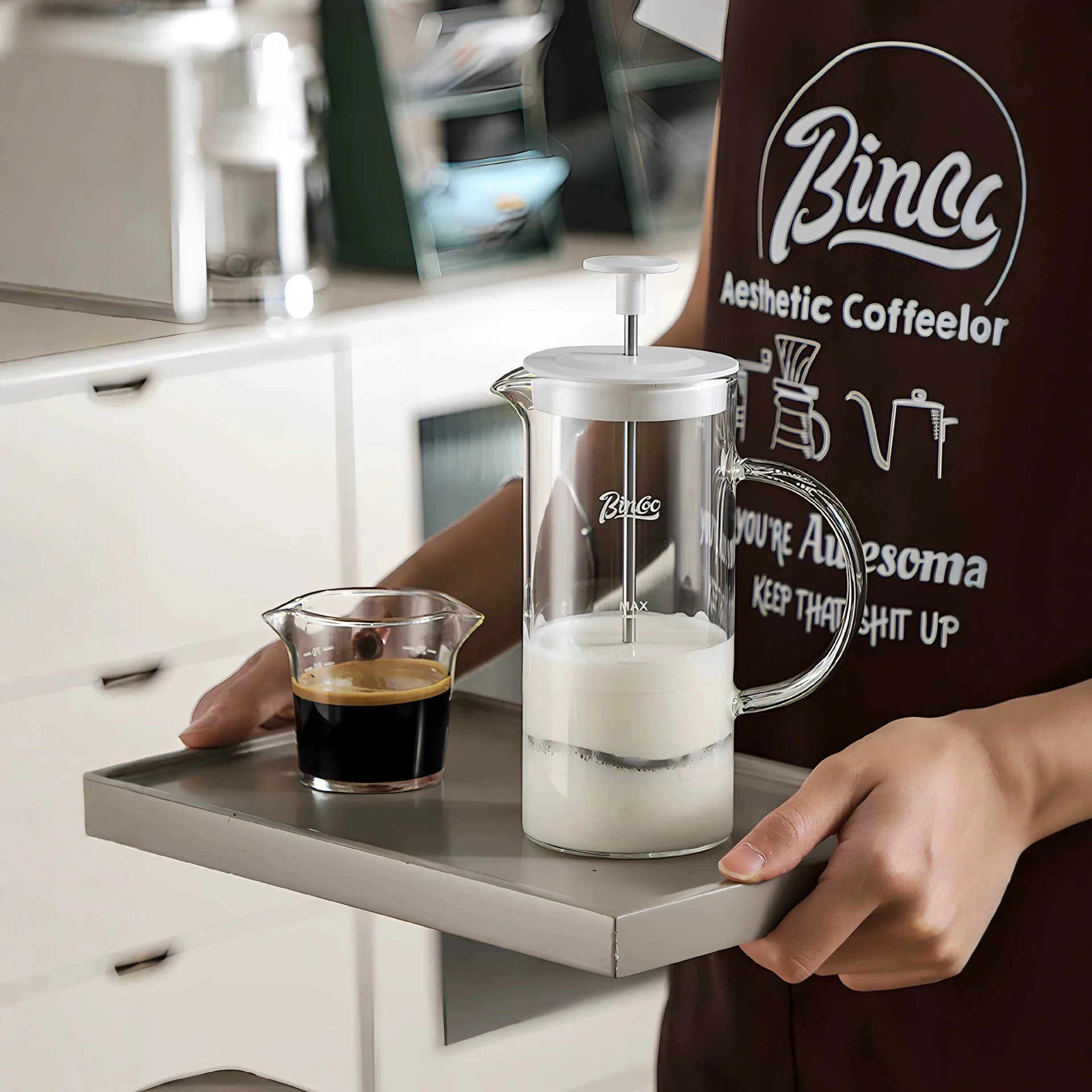 หม้อกาแฟเฟรนช์เพรสขนาด 550 มล. - French Press Glass บทวิจารณ์และราคา