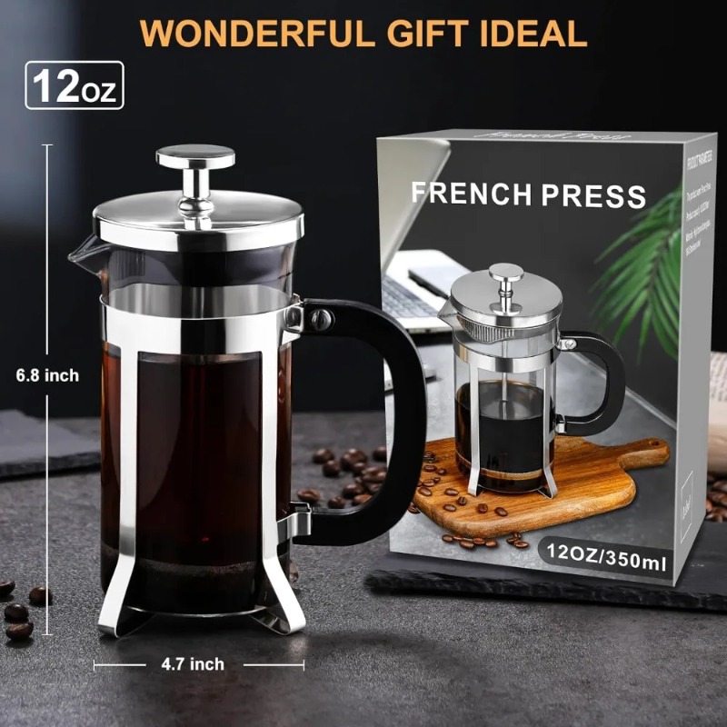 เครื่องชงกาแฟฝรั่งเศสกาแฟกดกรอ - French Press Glass บทวิจารณ์และราคา