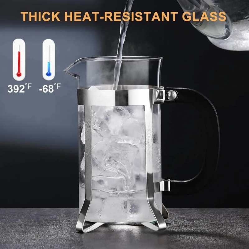 เครื่องชงกาแฟฝรั่งเศสกาแฟกดกรอ - French Press Glass บทวิจารณ์และราคา