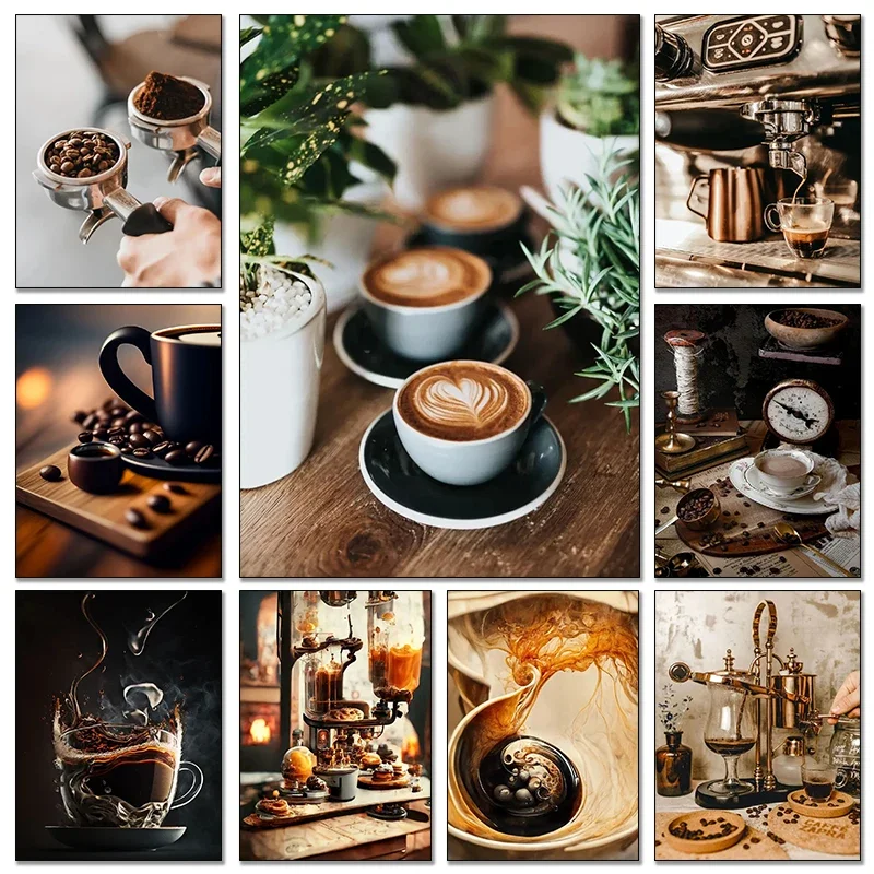 โปสเตอร์ภาพวาดบนผ้าใบลายกาแฟวิ - Coffee Tea Bean บทวิจารณ์และราคา